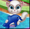 Talking Angela à la piscine
